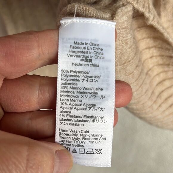 J Crew Size Small Ribbed‎ mockneck sweater in Supersoft yarn Womens Camel - Picture 7 of 8